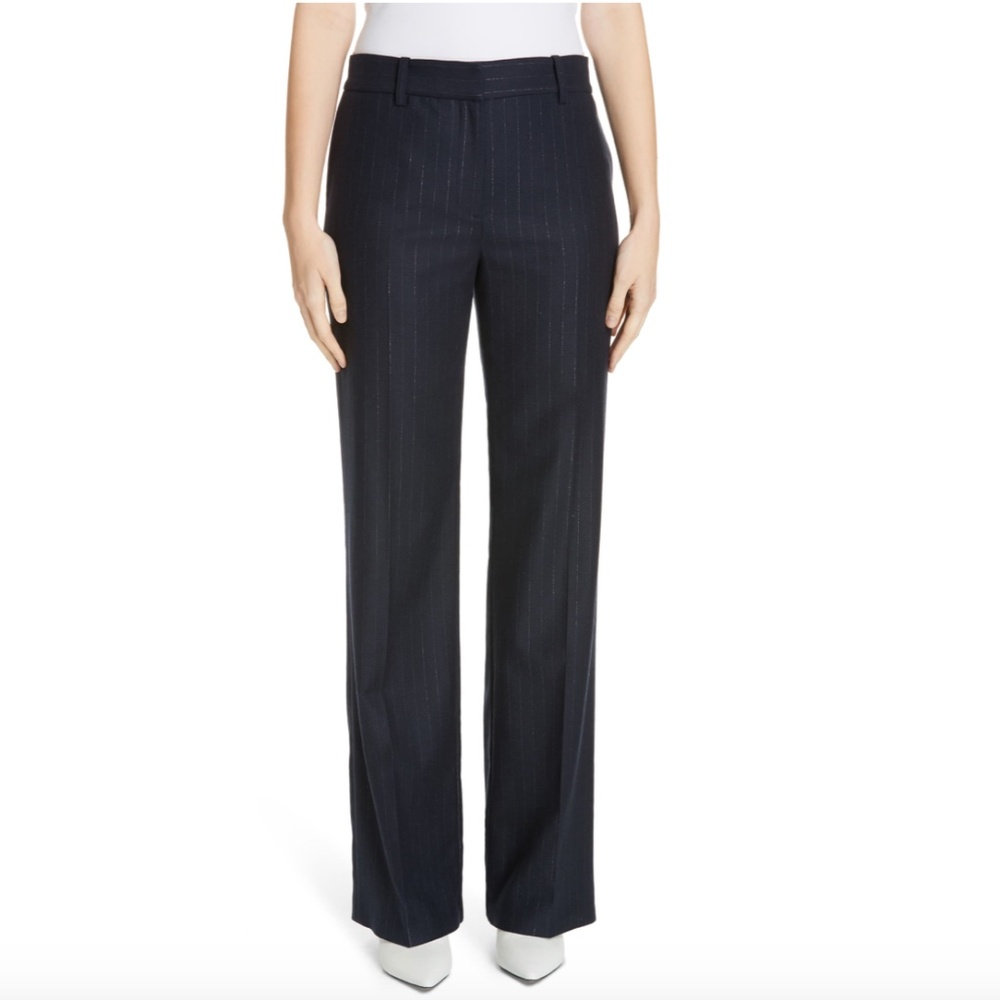 NWT $395 Equipment Hagan Navy Pinstriped Trousers in size 8!